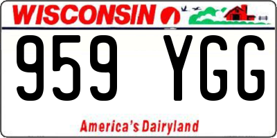 WI license plate 959YGG