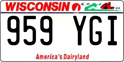 WI license plate 959YGI