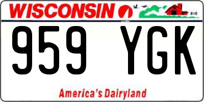 WI license plate 959YGK