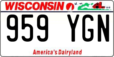 WI license plate 959YGN