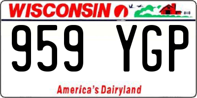 WI license plate 959YGP