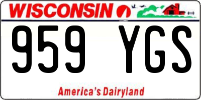WI license plate 959YGS