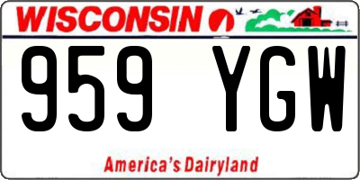 WI license plate 959YGW