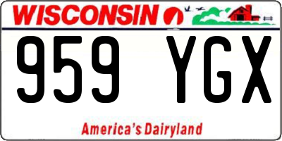 WI license plate 959YGX
