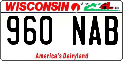 WI license plate 960NAB