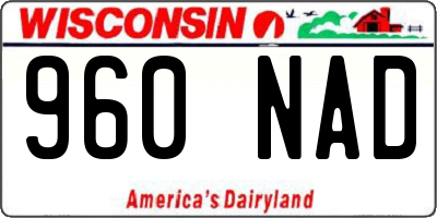 WI license plate 960NAD