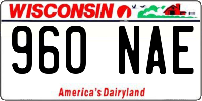 WI license plate 960NAE