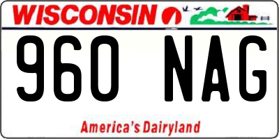 WI license plate 960NAG