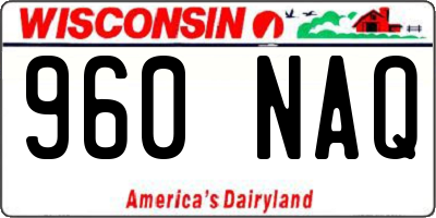 WI license plate 960NAQ