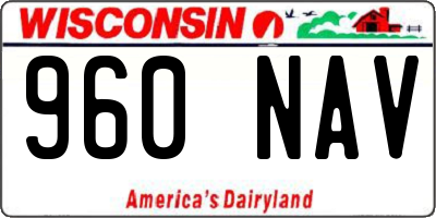 WI license plate 960NAV