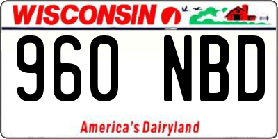 WI license plate 960NBD