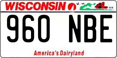 WI license plate 960NBE