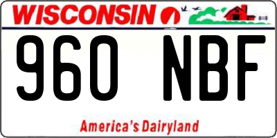 WI license plate 960NBF