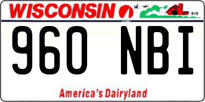 WI license plate 960NBI