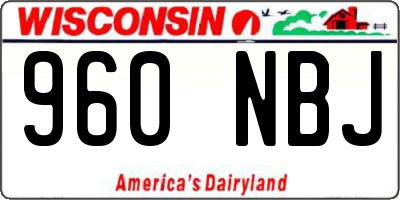 WI license plate 960NBJ