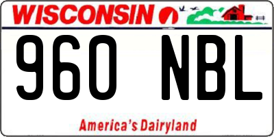 WI license plate 960NBL