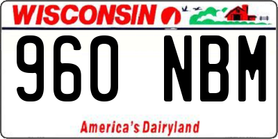 WI license plate 960NBM