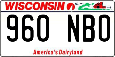 WI license plate 960NBO