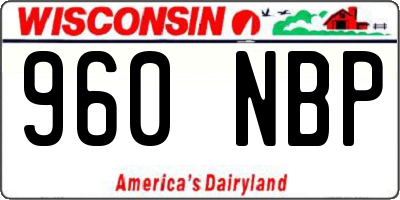 WI license plate 960NBP