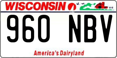 WI license plate 960NBV