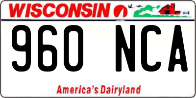 WI license plate 960NCA