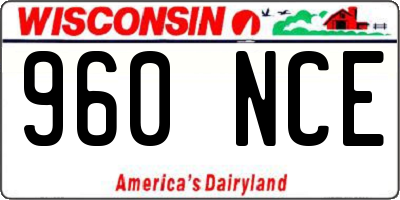 WI license plate 960NCE
