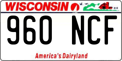 WI license plate 960NCF