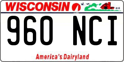 WI license plate 960NCI
