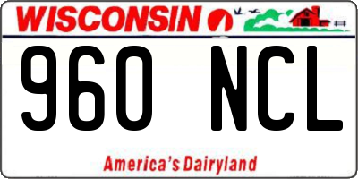 WI license plate 960NCL