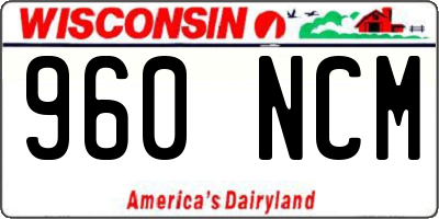 WI license plate 960NCM