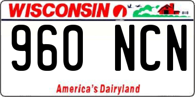 WI license plate 960NCN