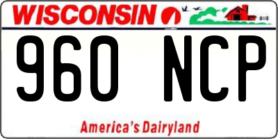 WI license plate 960NCP