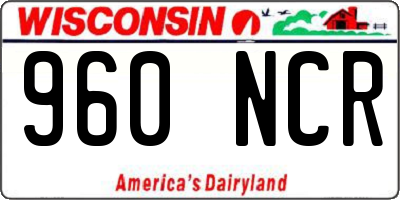 WI license plate 960NCR