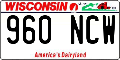 WI license plate 960NCW