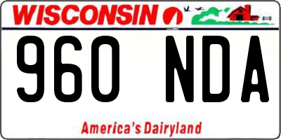 WI license plate 960NDA