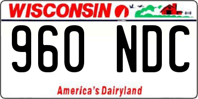 WI license plate 960NDC
