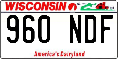 WI license plate 960NDF
