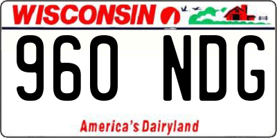WI license plate 960NDG