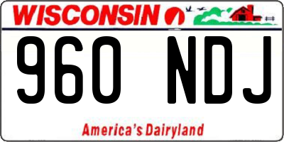 WI license plate 960NDJ
