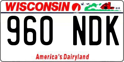 WI license plate 960NDK