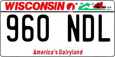 WI license plate 960NDL