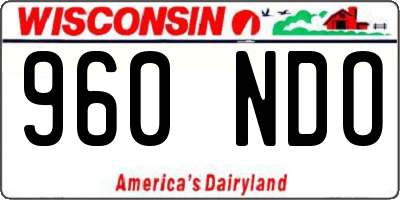 WI license plate 960NDO