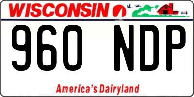 WI license plate 960NDP