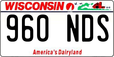 WI license plate 960NDS
