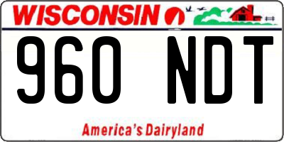 WI license plate 960NDT
