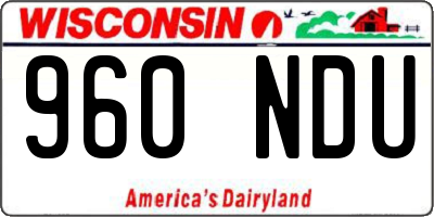 WI license plate 960NDU