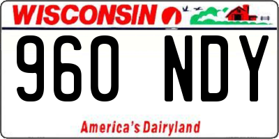 WI license plate 960NDY