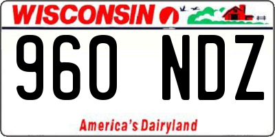 WI license plate 960NDZ