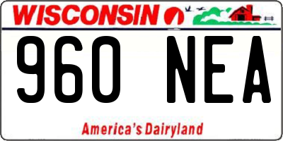 WI license plate 960NEA
