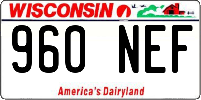 WI license plate 960NEF